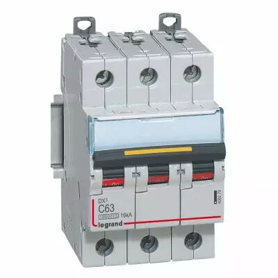 Disjoncteur DX� 10000-vis/vis-3P-400V~-63A-16kA-courbe C - 3M (409279)