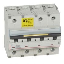 Disjoncteur DX³ 10000-vis/vis-4P-400V~-100A-16kA-courbe C - 6M (409363)