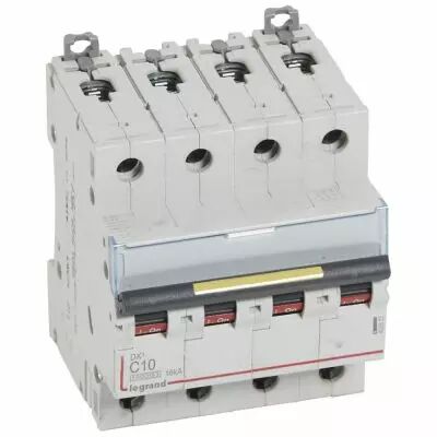 Disjoncteur DX� 10000-vis/vis-4P-400V~-10A-16kA-courbe C - 4M (409353)