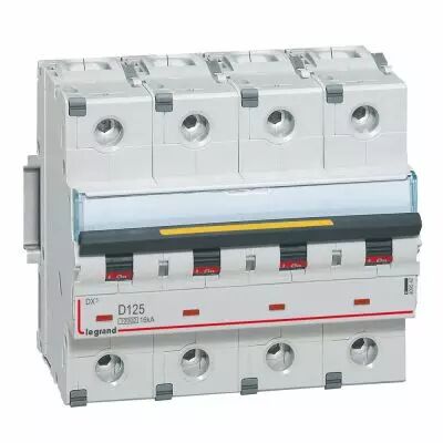 Disjoncteur DX� 10000-vis/vis-4P-400V~-125A-16kA-courbe D - 6M (409542)