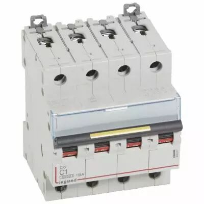 Disjoncteur DX� 10000-vis/vis-4P-400V~-1A-16kA-courbe C - 4M (409347)