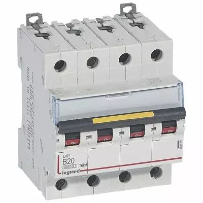 Disjoncteur DX� 10000-vis/vis-4P-400V~-20A-16kA-courbe B - 4M (409083)