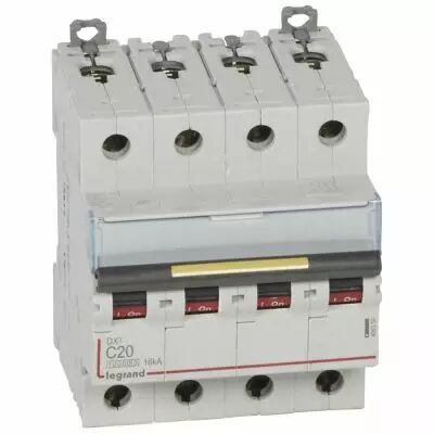 Disjoncteur DX� 10000-vis/vis-4P-400V~-20A-16kA-courbe C - 4M (409356)