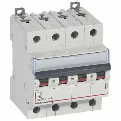 Disjoncteur DX� 10000-vis/vis-4P-400V~-6A-16kA-courbe B - 4M (409079)