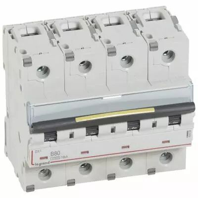Disjoncteur DX� 10000-vis/vis-4P-400V~-80A-16kA-courbe B - 6M (409089)