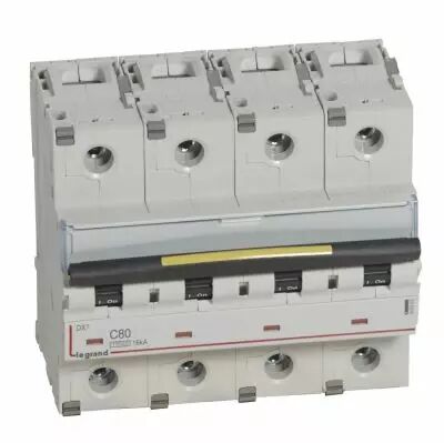 Disjoncteur DX� 10000-vis/vis-4P-400V~-80A-16kA-courbe C - 6M (409362)