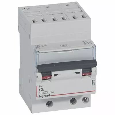 Disjoncteur DX� 4500 - auto/vis - 3P - 400 V~ - 6A - 6kA - courbe C - 1 mod (406897)
