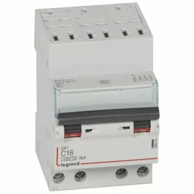 Disjoncteur DX� 4500 - auto/vis - 4P - 400 V~ - 16A - 6kA - courbe C - 3M (406919)