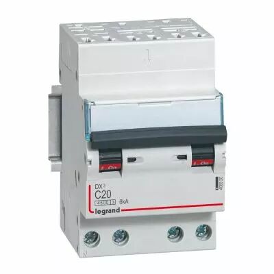 Disjoncteur DX� 4500 - auto/vis - 4P - 400 V~ - 20A - 6kA - courbe C - 3M (406920)