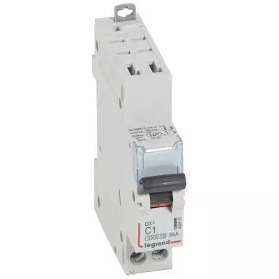 Disjoncteur DX� 4500 - auto/vis - U+N 230V~ 1A - 6kA - courbe C - 1 mod (406875)