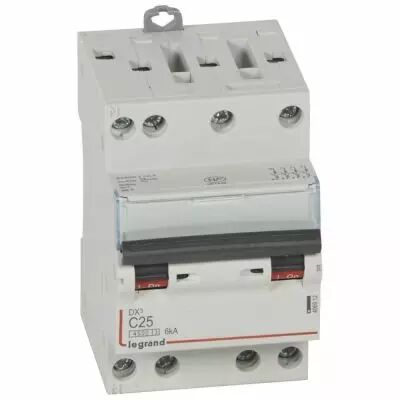 Disjoncteur DX� 4500 - vis/vis - 4P - 400 V~ - 25A - 6kA - courbe C - 3M (406912)
