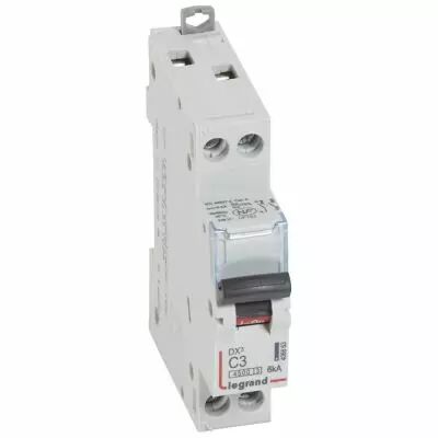 Disjoncteur DX� 4500 - vis/vis - U+N 230V~ 3A - 6kA - courbe C - 1 mod (406863)