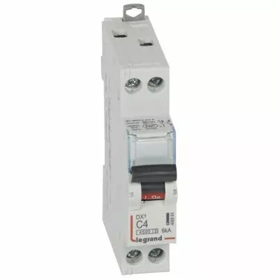 Disjoncteur DX� 4500 - vis/vis - U+N 230V~ 4A - 6kA - courbe C - 1 mod (406864)