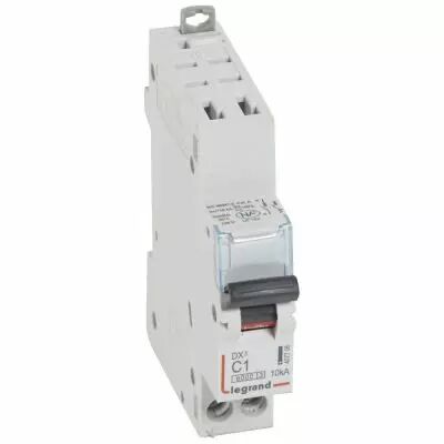 Disjoncteur DX� 6000 - auto/vis - U+N - 230V~ - 1 A - 10 kA - courbe C - 1M (407706)