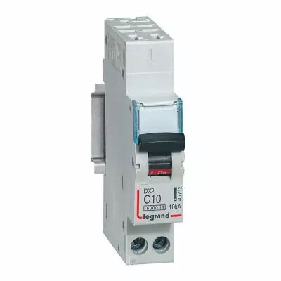 Disjoncteur DX� 6000 - auto/vis - U+N - 230V~ - 10 A - 10 kA - courbe C - 1M (407712)