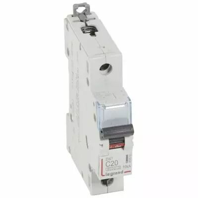 Disjoncteur DX� 6000 - vis/vis - 1P - 230/400V~ - 20A - 10kA - courbe C - 1M (407655)