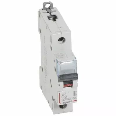 Disjoncteur DX� 6000 - vis/vis - 1P - 230/400V~ - 6A - 10kA - courbe C - 1M (407650)