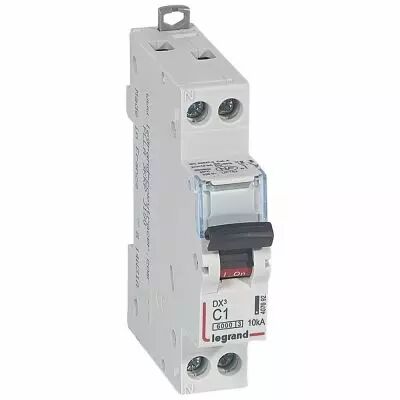 Disjoncteur DX� 6000 - vis/vis - U+N - 230V~ - 1 A - 10 kA - courbe C - 1M (407692)