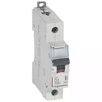 Disjoncteur DX� 6000 -vis/vis- 1P-230/400V~ -2A-10kA - courbe D - peigne HX� - 1M (407950)