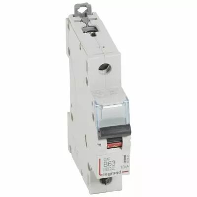 Disjoncteur DX� 6000 -vis/vis- 1P-230/400V~ -63A-10kA -courbe B - 1M (407423)