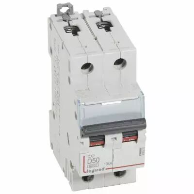 Disjoncteur DX� 6000 -vis/vis- 2P-230/400V~ -50A-10kA - courbe D-peigne HX� trad 2P-2M (408020)