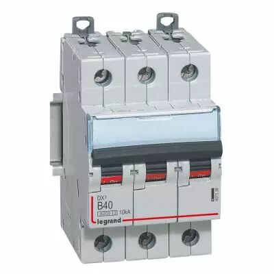 Disjoncteur DX� 6000 -vis/vis- 3P- 400V~ - 40A-10kA - courbe B-peigne HX� trad 3P- 3M (407536)