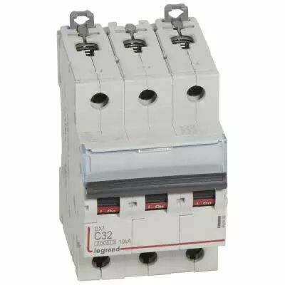 Disjoncteur DX� 6000 -vis/vis- 3P- 400V~-32A-10kA-courbeC-peigne HX� trad 4P - 3M (407832)