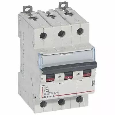 Disjoncteur DX� 6000 -vis/vis- 3P- 400V~-3A-10kA-courbeC-peigne HX� trad 4P - 3M (407823)