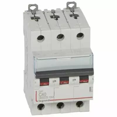 Disjoncteur DX� 6000 -vis/vis- 3P- 400V~-40A-10kA-courbeC-peigne HX� trad 4P - 3M (407833)
