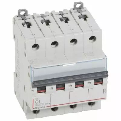 Disjoncteur DX� 6000 -vis/vis- 4P- 400V~-1A-10kA-courbeC-peigne HX� trad 4P - 4M (407890)