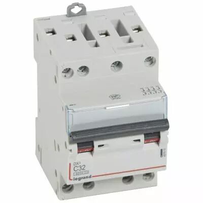 Disjoncteur DX� 6000 -vis/vis- 4P- 400V~-32A-10kA-courbeC-peigne HX� opti 4P - 3M (407910)