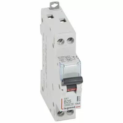 Disjoncteur DX� 6000 -vis/vis- U+N- 230V~ -25A-10kA-courbe B-peigne HX� opti 1P/3P - 1M (407457)