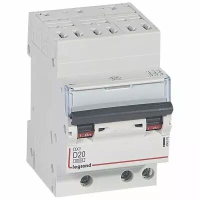 Disjoncteur DX� 6000-auto/vis-3P-400V -20A-10kA-courbe D-peigne HX� opti 4P - 3M (408076)