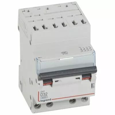 Disjoncteur DX� 6000-auto/vis-4P-400V~-32A-10kA-courbe D-peigne HX� opti 4P - 3M (408136)