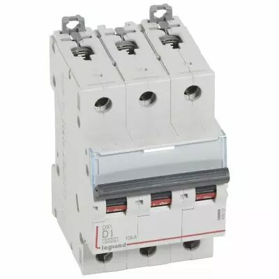 Disjoncteur DX� 6000-vis/vis-3P-400V~-1A-10kA-courbe D-peigne HX� trad 3P-3M (408053)