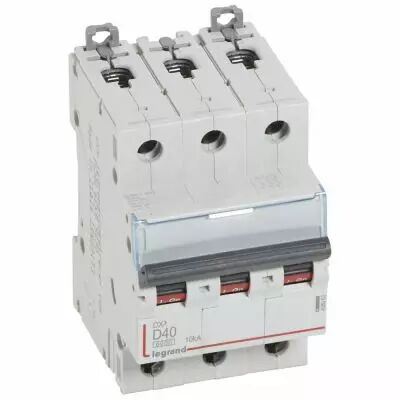 Disjoncteur DX� 6000-vis/vis-3P-400V~-40A-10kA-courbe D-peigne HX� trad 3P-3M (408063)