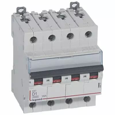 Disjoncteur DX� 6000-vis/vis-4P-400V~-1A-10kA-courbe D-peigne HX� trad 4P - 4M (408111)
