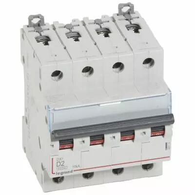 Disjoncteur DX� 6000-vis/vis-4P-400V~-2A-10kA-courbe D-peigne HX� trad 4P - 4M (408112)