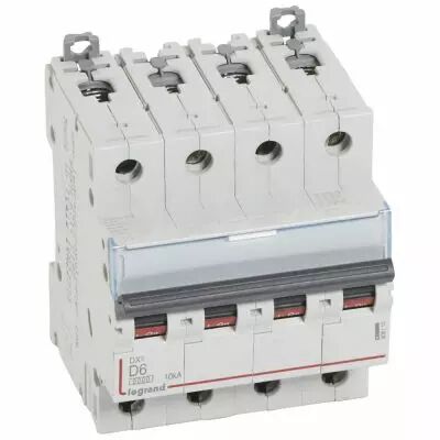 Disjoncteur DX� 6000-vis/vis-4P-400V~-6A-10kA-courbe D-peigne HX� trad 4P - 4M (408115)
