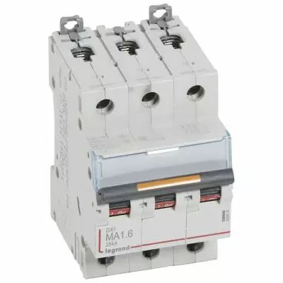 Disjoncteur DX� MA-vis/vis-3P-400V~-1,6A-25kA-magn�tique seul - 3M (409876)
