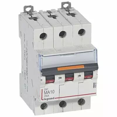 Disjoncteur DX� MA-vis/vis-3P-400V~-10A-25kA-magn�tique seul - 3M (409880)
