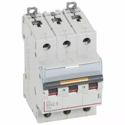 Disjoncteur DX� MA-vis/vis-3P-400V~-2,5A-25kA-magn�tique seul - 3M (409877)