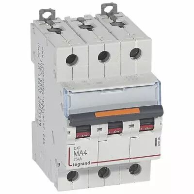 Disjoncteur DX� MA-vis/vis-3P-400V~-4A-25kA-magn�tique seul - 3M (409878)