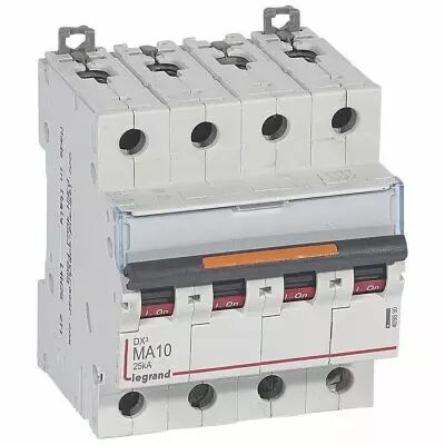 Disjoncteur DX� MA-vis/vis-4P-400V~-10A-25kA-magn�tique seul - 4M (409890)