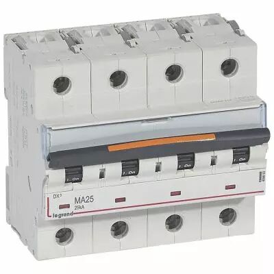 Disjoncteur DX� MA-vis/vis-4P-400V~-25A-25kA-magn�tique seul - 6M (409893)