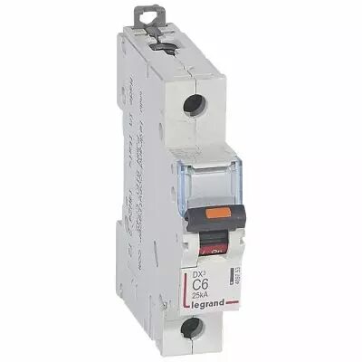 Disjoncteur DX�-vis/vis-1P-230/400V~-6A-25kA-courbe C - 1M (409753)