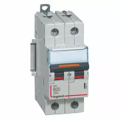 Disjoncteur DX�-vis/vis-2P-230/400V~-20A-25kA-courbe B - 2M (409717)