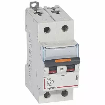 Disjoncteur DX�-vis/vis-2P-230/400V~-20A-25kA-courbe D - 2M (409821)