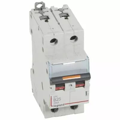 Disjoncteur DX�-vis/vis-2P-230/400V~-25A-25kA-courbe B - 2M (409718)