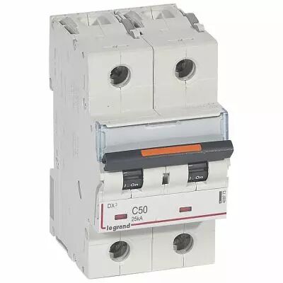 Disjoncteur DX�-vis/vis-2P-230/400V~-50A-25kA-courbe C - 3M (409773)